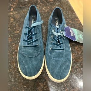 NEW Toms Womens Carmel blue velvet sneakers 7.5
